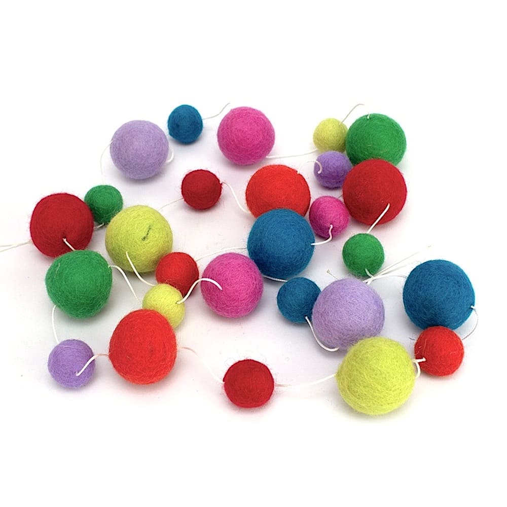 Handmade Felt Pom Pom Garland