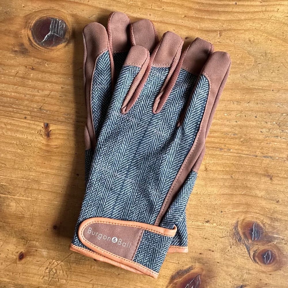 Grey Tweed Gardening Gloves