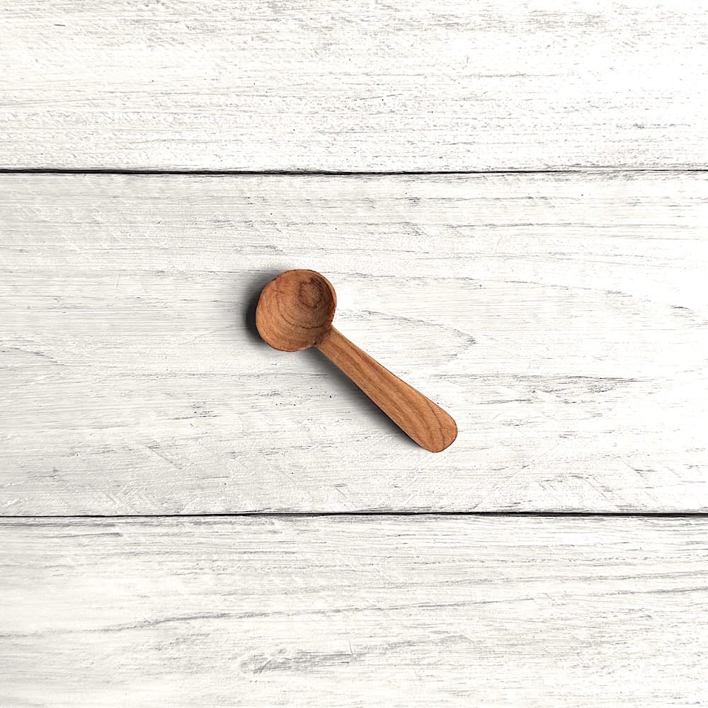 Hand Carved Olive Wood Salt Spoon