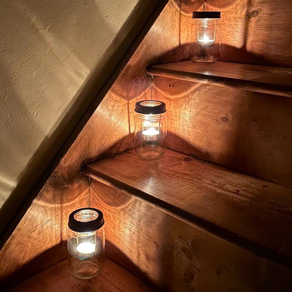 Trio of Jam Jar Tealight Holders