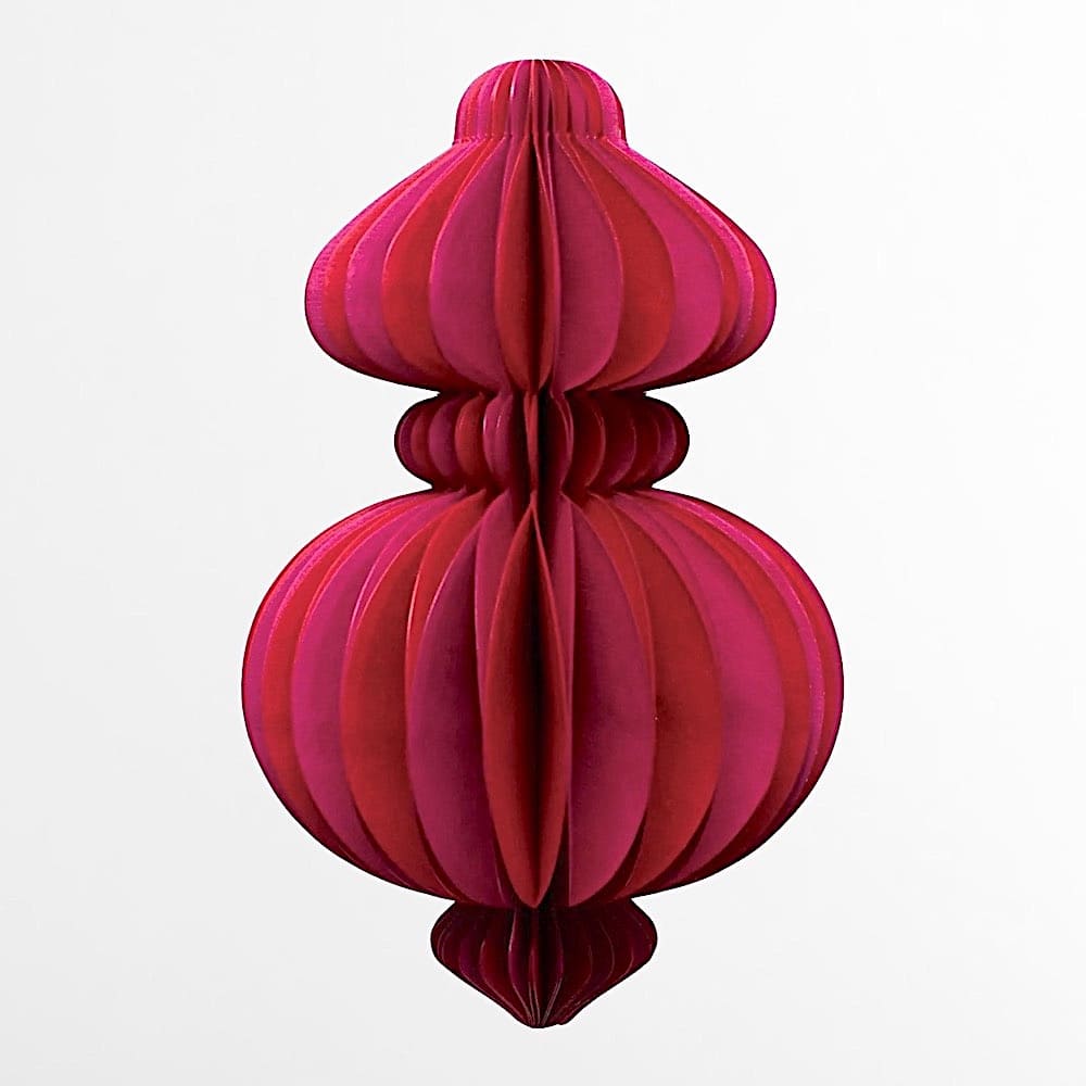 Handmade Recycled Paper Bauble - Magenta