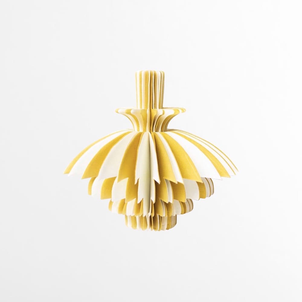 Handmade Recycled Paper Bauble - Mustard