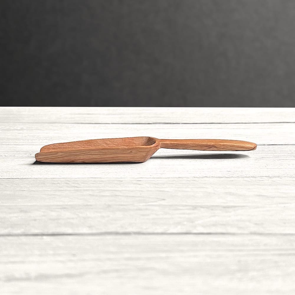 Hand Carved Olive Wood Long Narrow Scoop