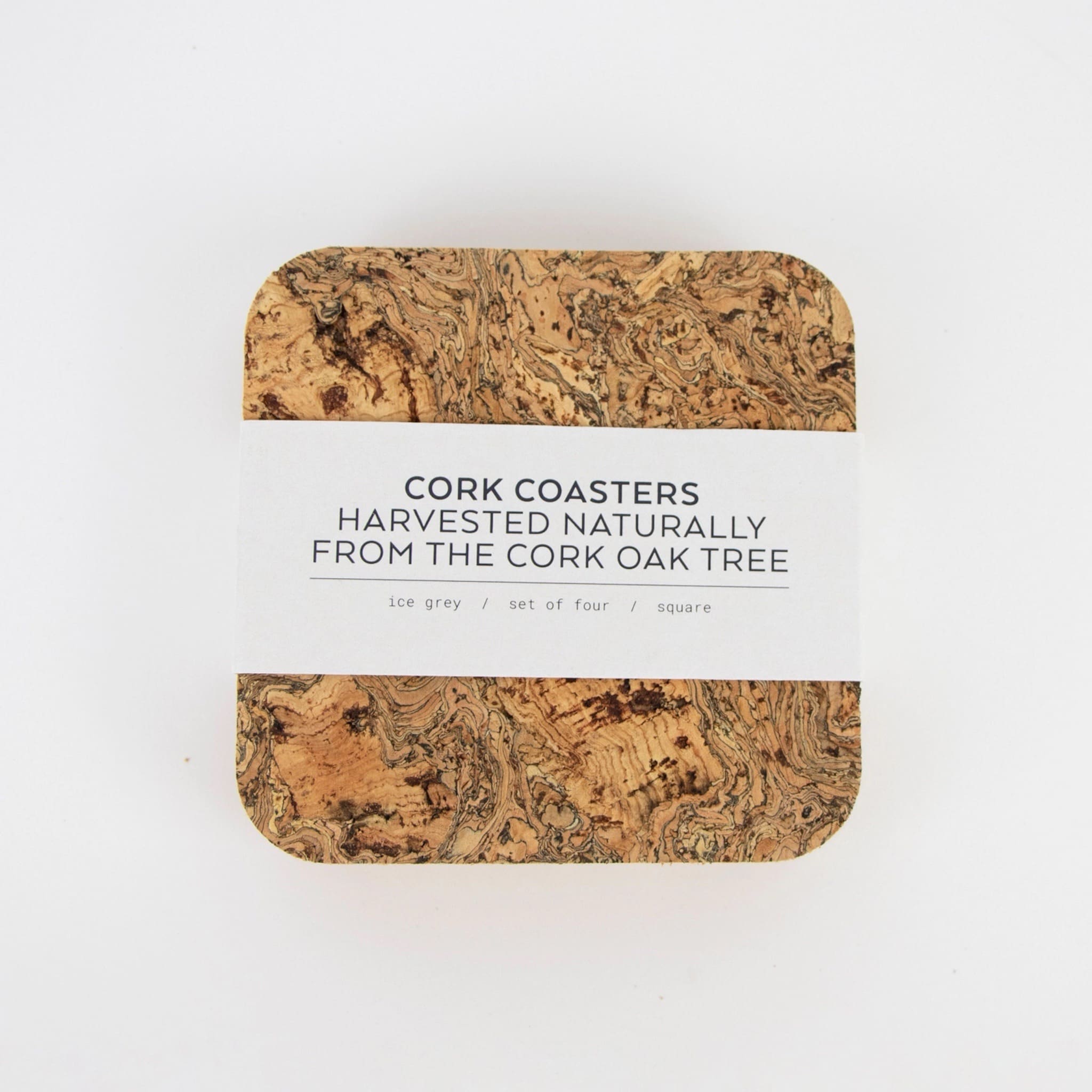 Square Natural Cork Coasters - Set of Four