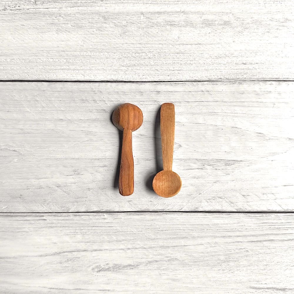Hand Carved Olive Wood Salt Spoon
