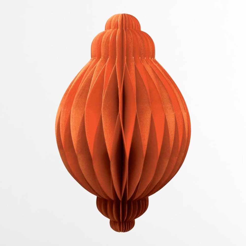 Handmade Recycled Paper Bauble - Orange