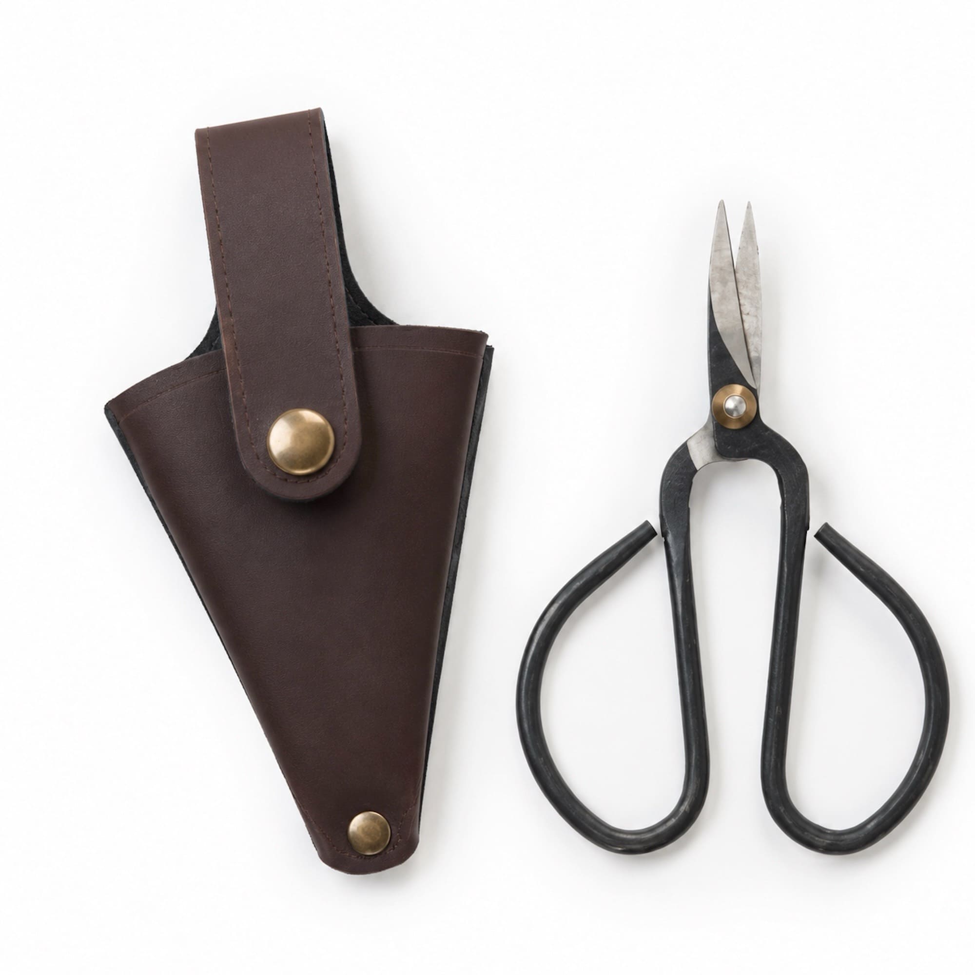 Small Gardeners Scissors with Vegan Leather Case