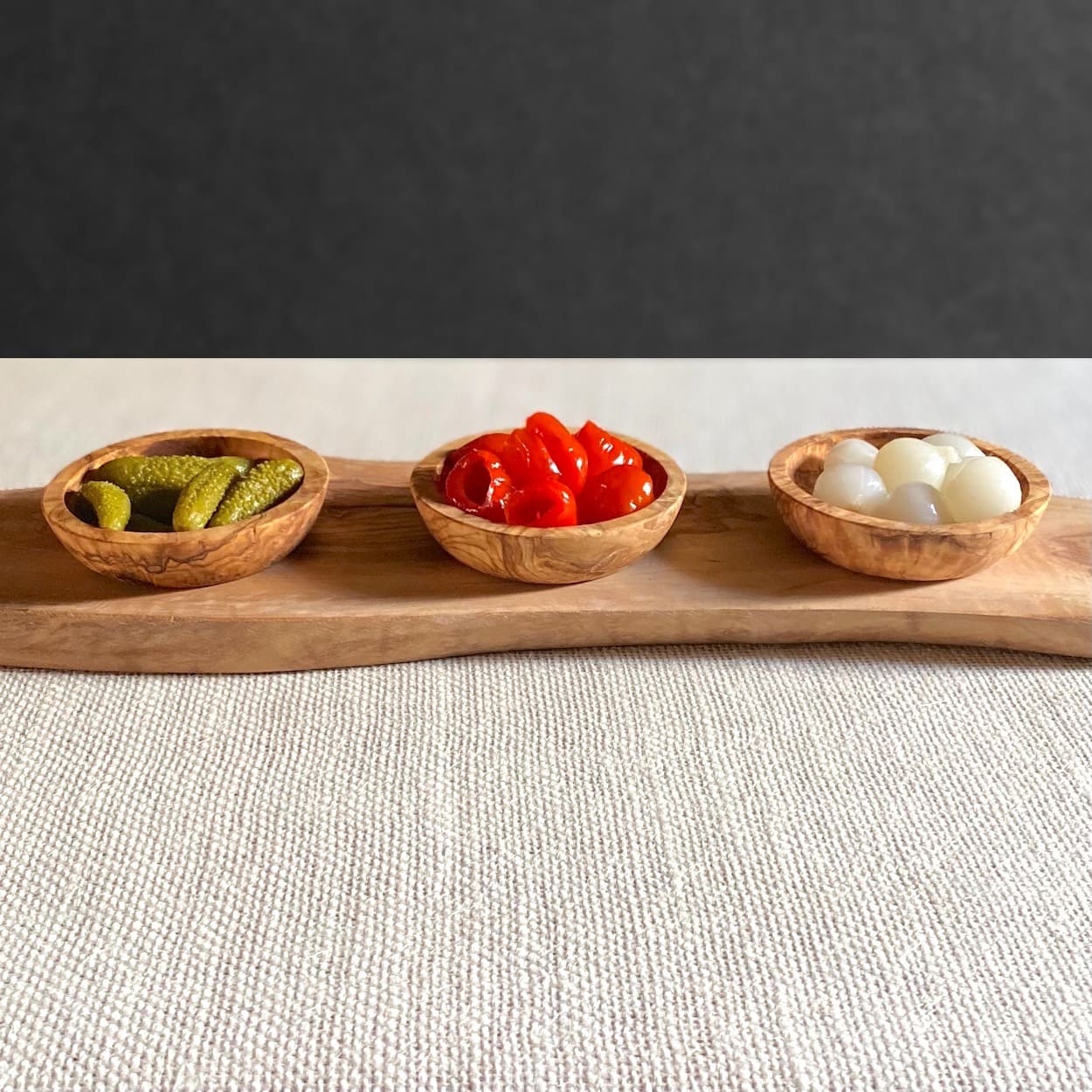 Trio of Mini Olive Wood Bowls
