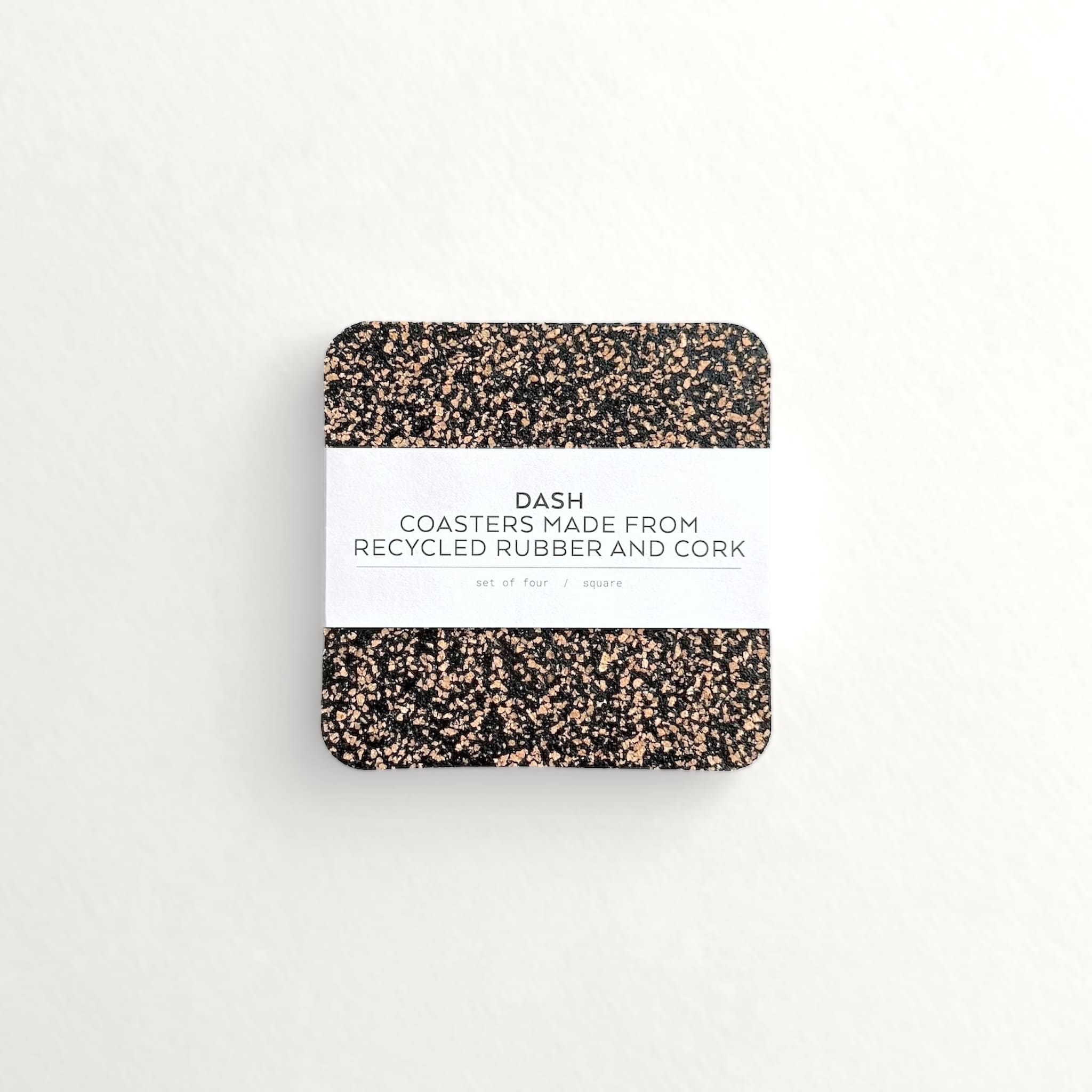 Square Cork and Recycled Rubber Coasters - Set of Four