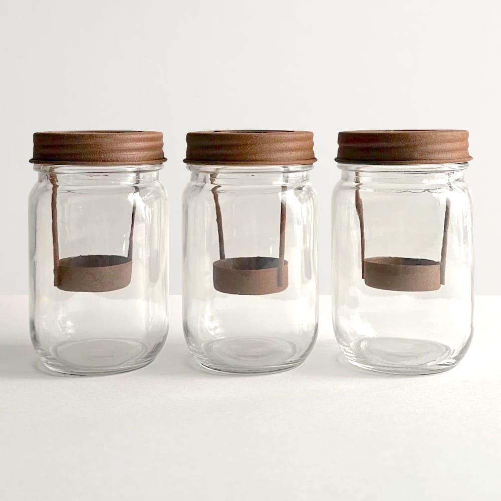 Trio of Jam Jar Tealight Holders
