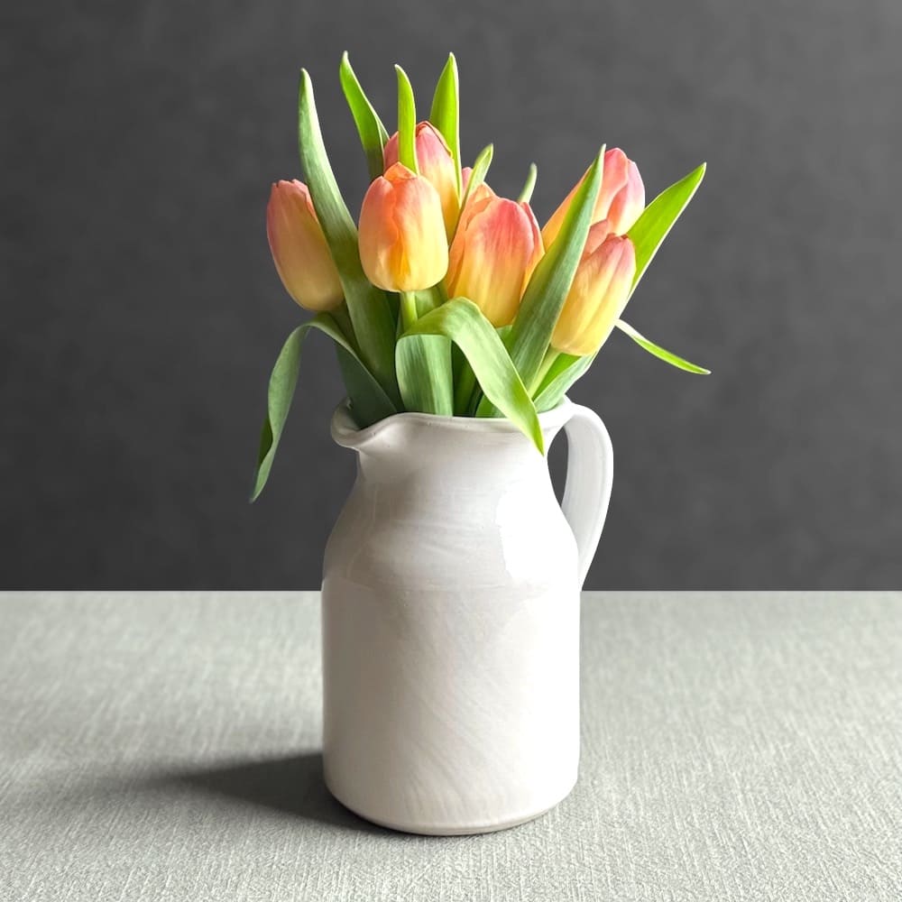 White Glazed Farmhouse Stoneware Jug - Small