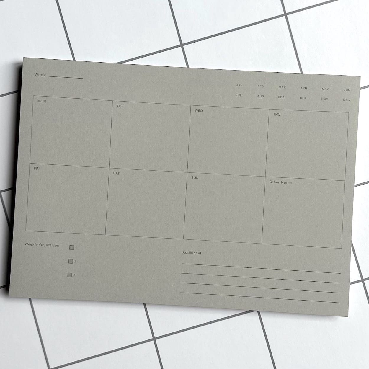 Weekly Notepad - Mid Grey