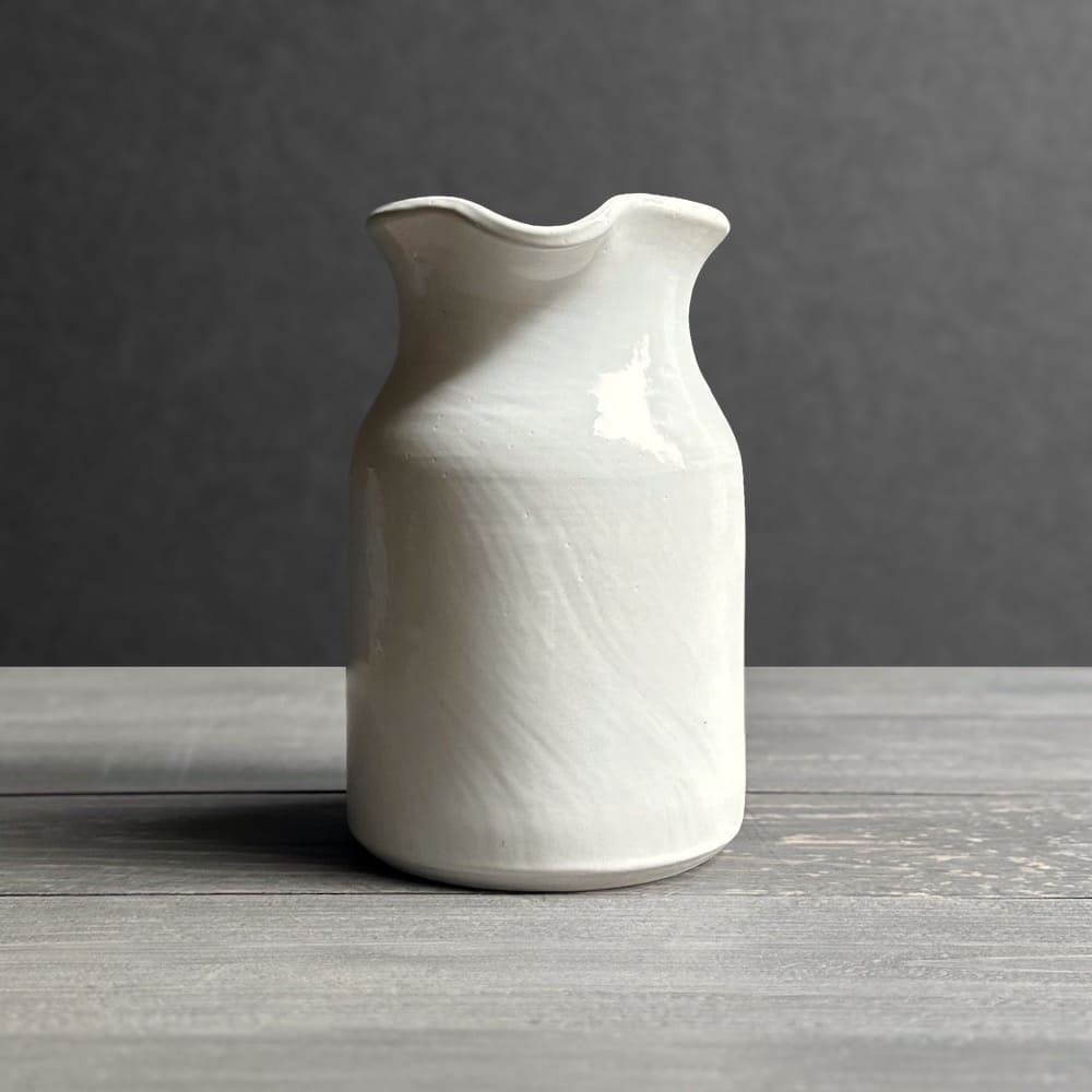White Glazed Farmhouse Stoneware Jug - Small
