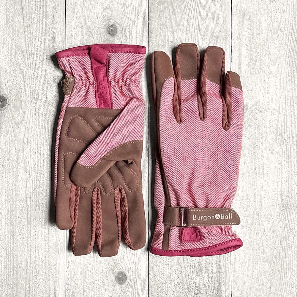 Red Tweed Gardening Gloves