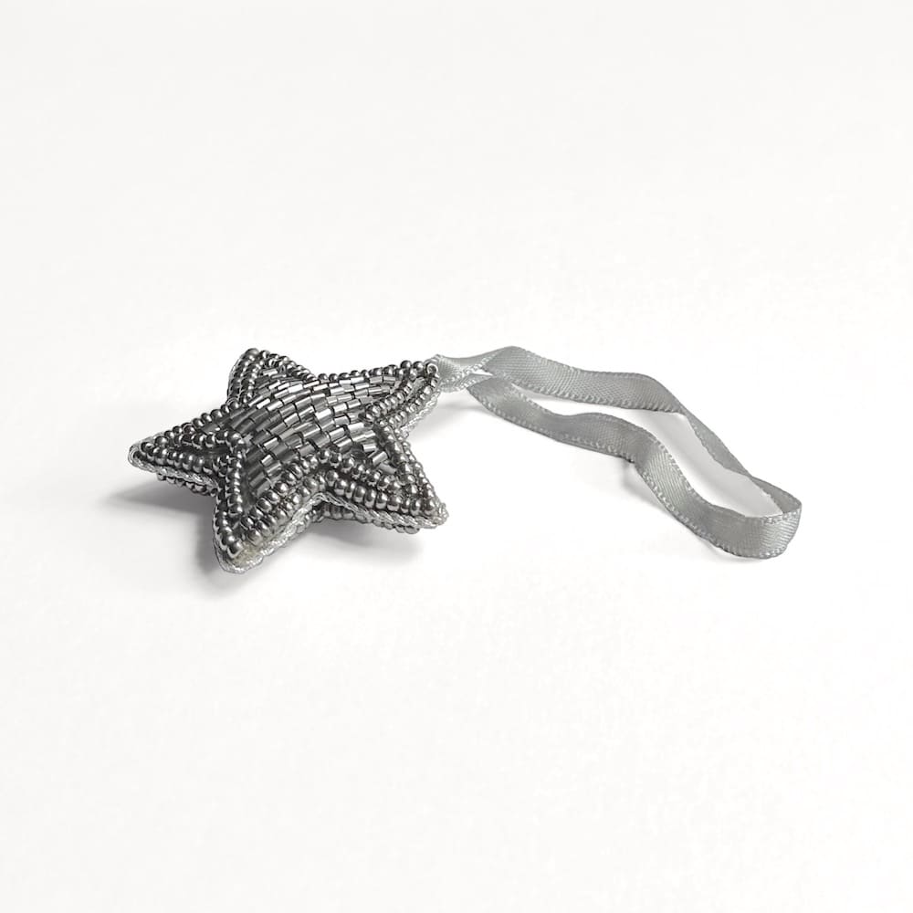 Small Silver Beaded Star