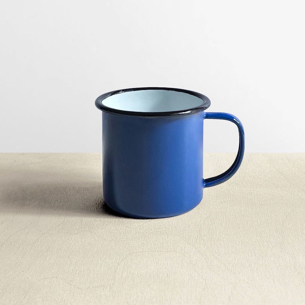 Black Rimmed Blue Enamel Mug