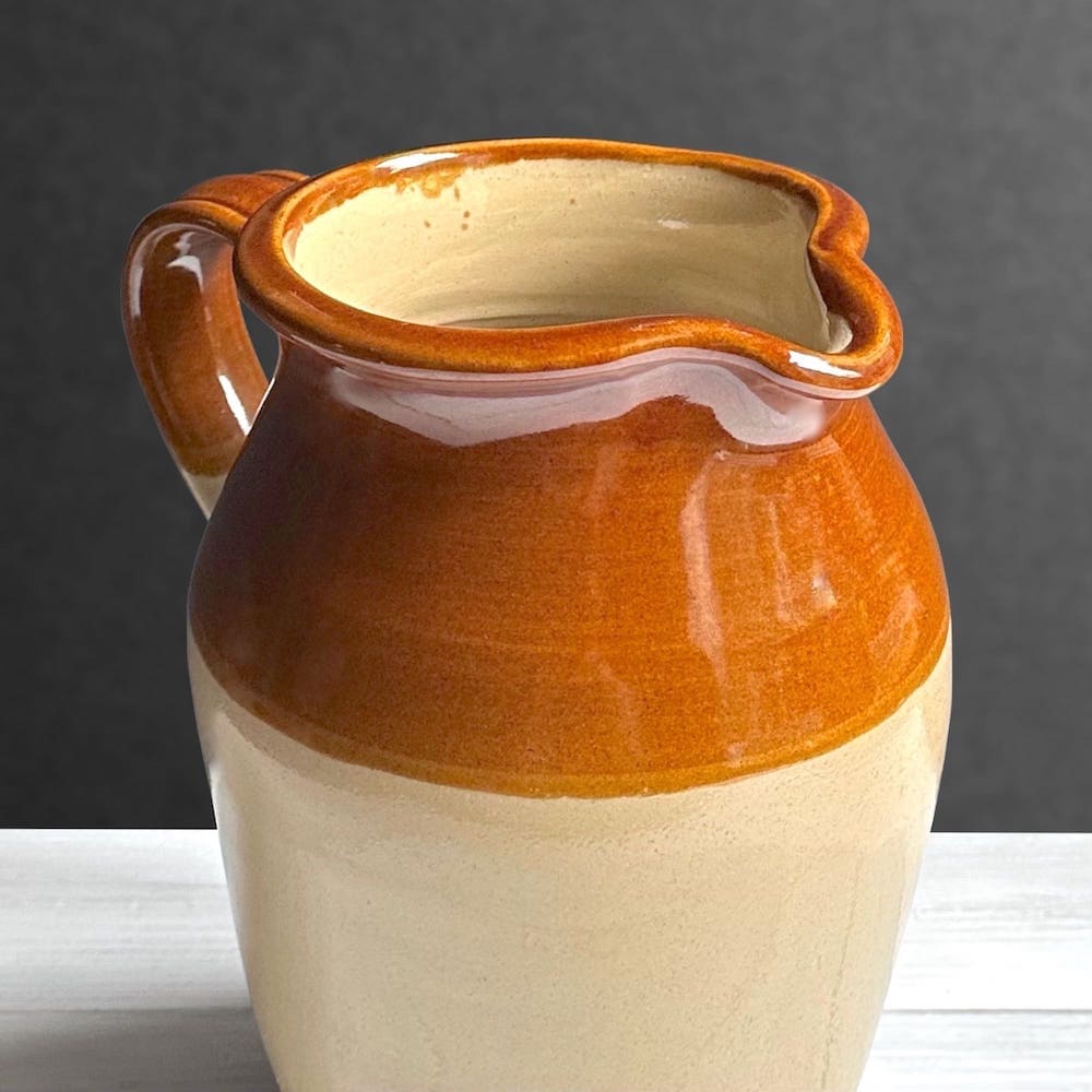 Two Tone Farmhouse Stoneware Jug - Extra Large