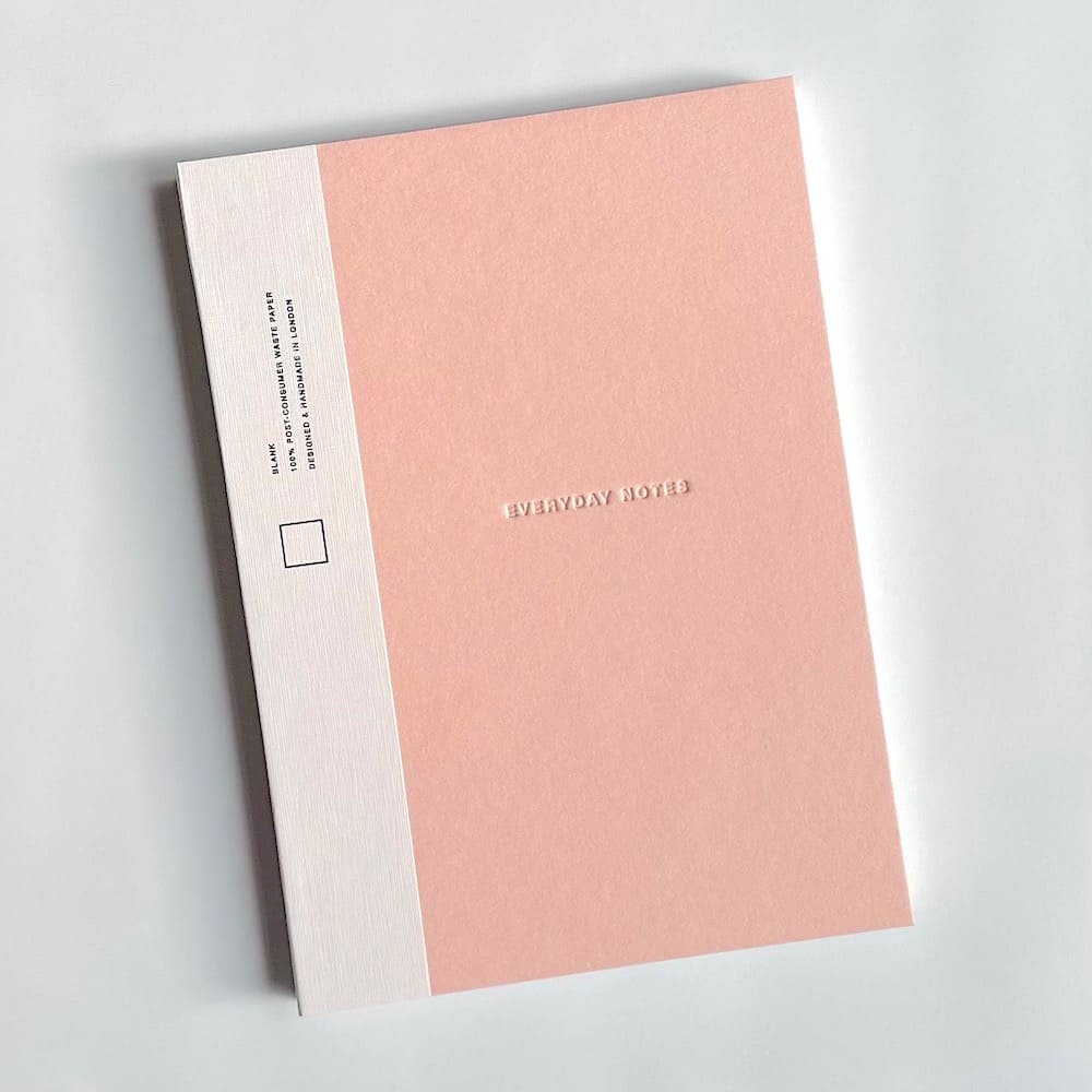 A5 British Made Blank Notebook - Pink - Before Breakfast