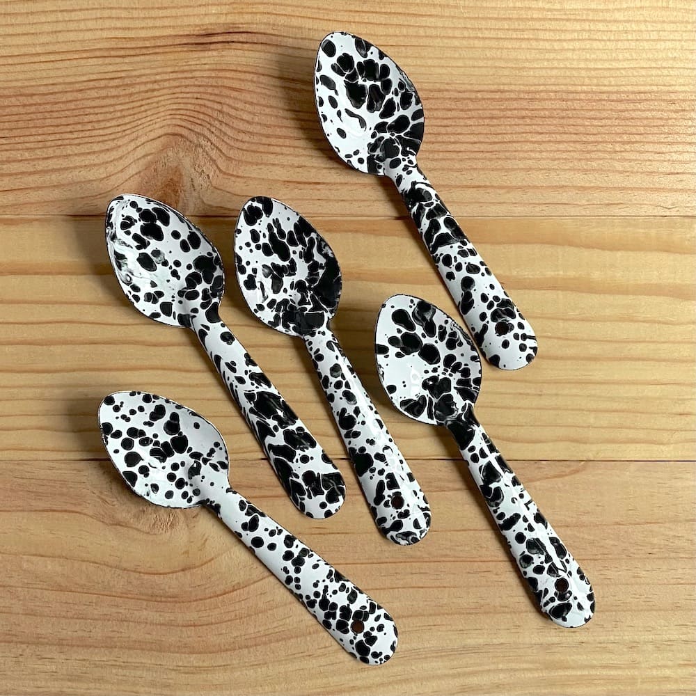 Dalmatian Splatter Enamel Condiment Spoon