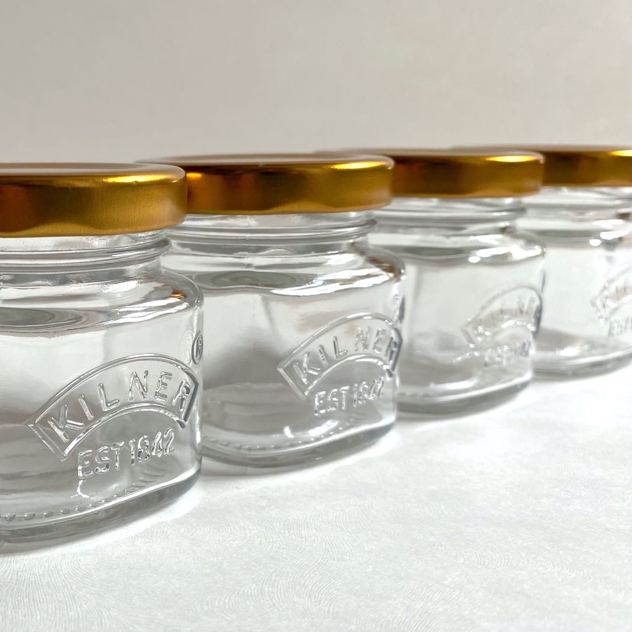 Four Square Glass Spice Jars