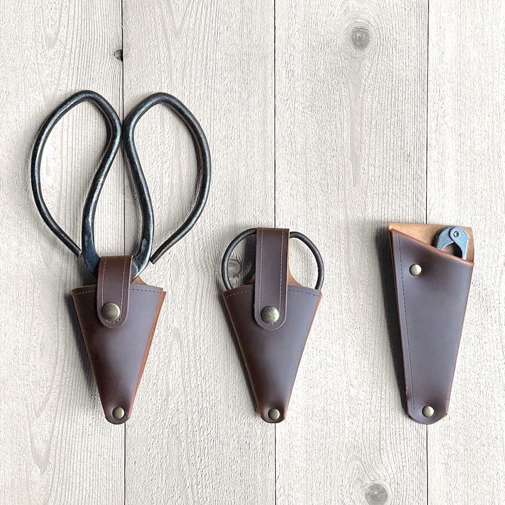 Gardeners Scissors with Recycled Leather Case - Large