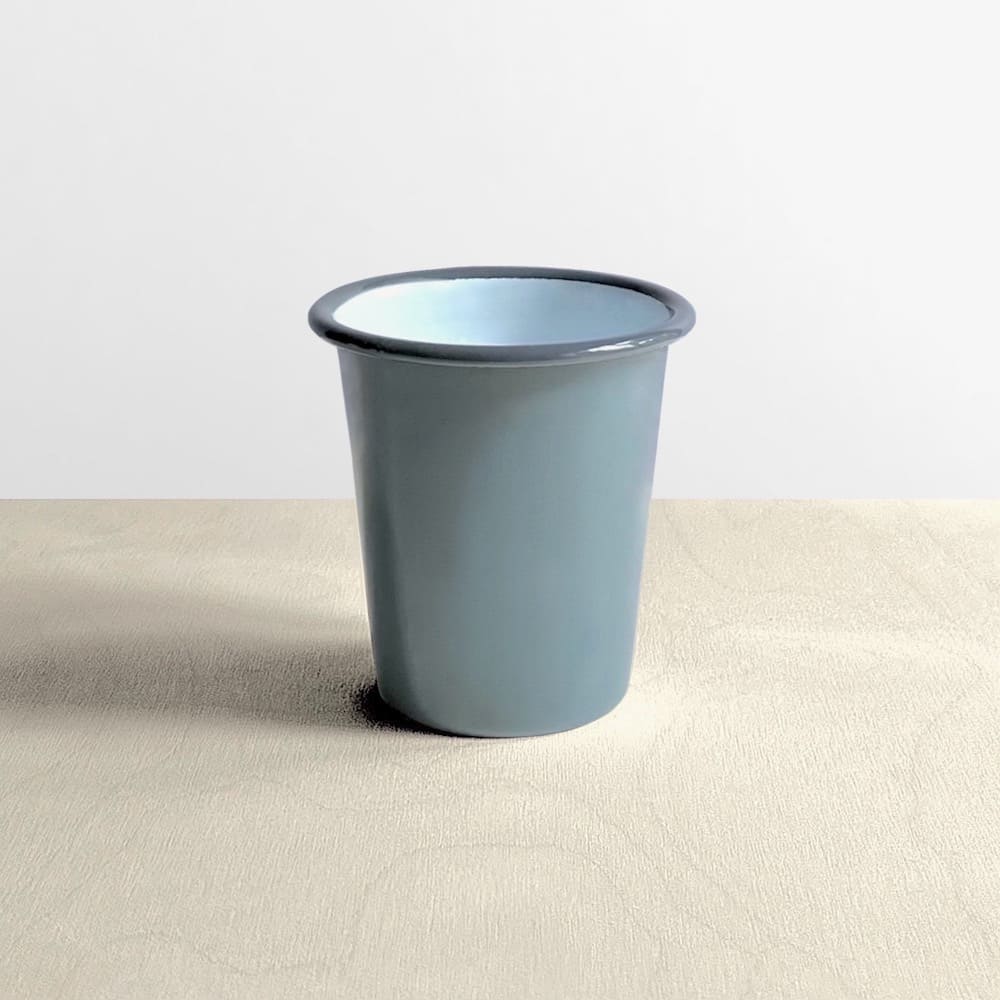 Grey Rimmed Grey Enamel Tumbler