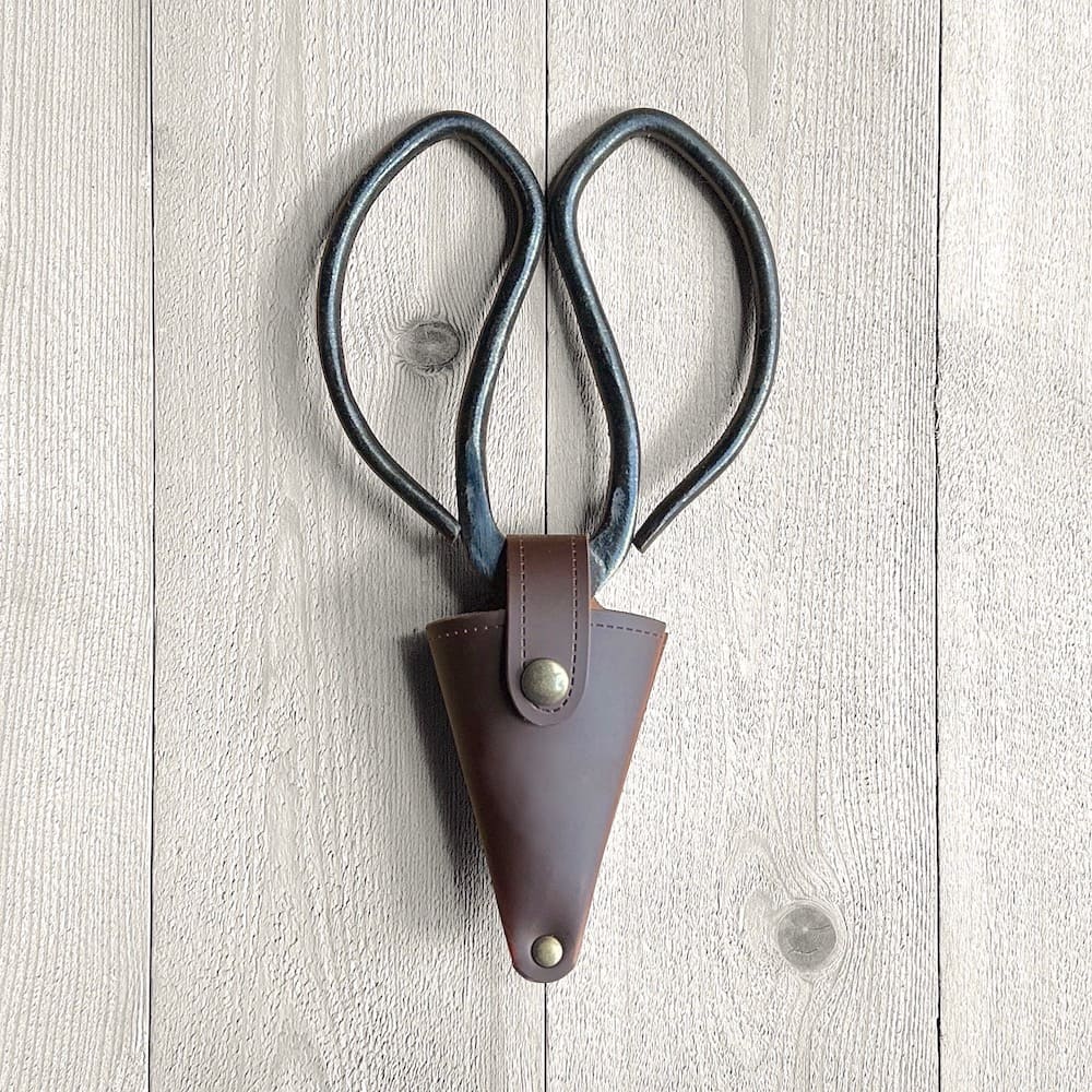 Gardeners Scissors with Recycled Leather Case - Large