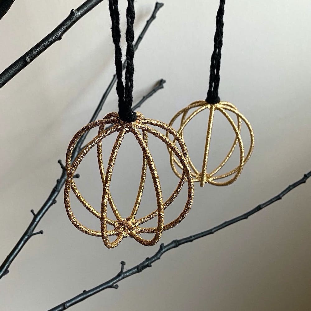 Metallic Bound Cage Baubles