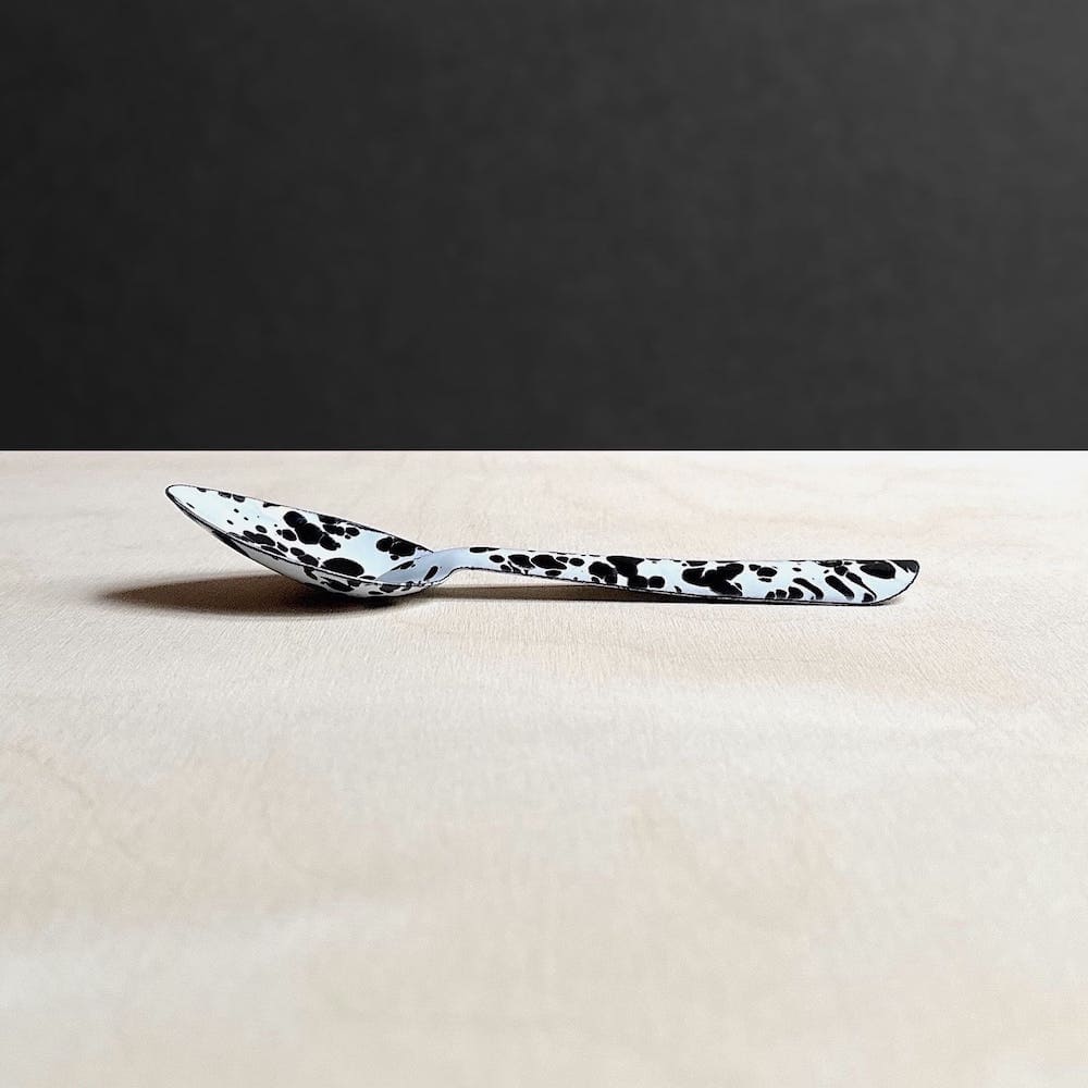 Dalmatian Splatter Enamel Condiment Spoon