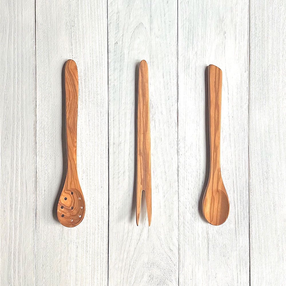 Olive Wood Condiment Serving Set