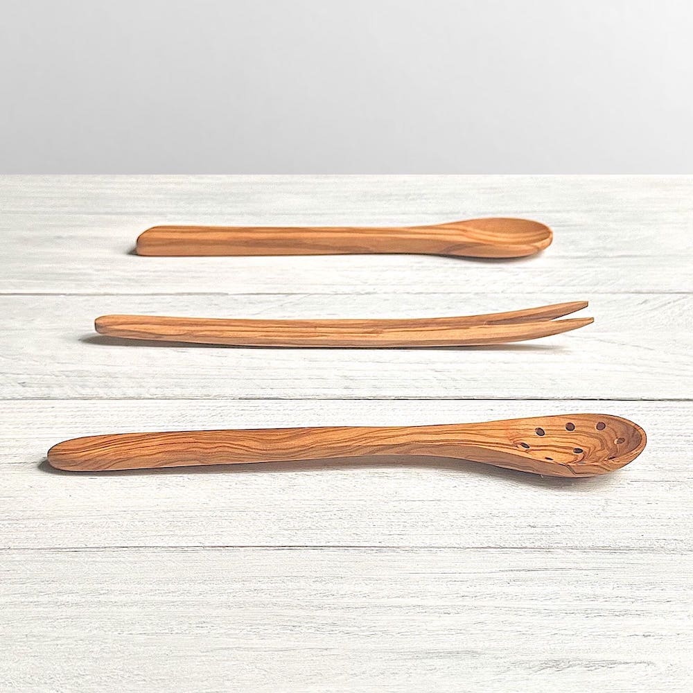 Olive Wood Condiment Serving Set