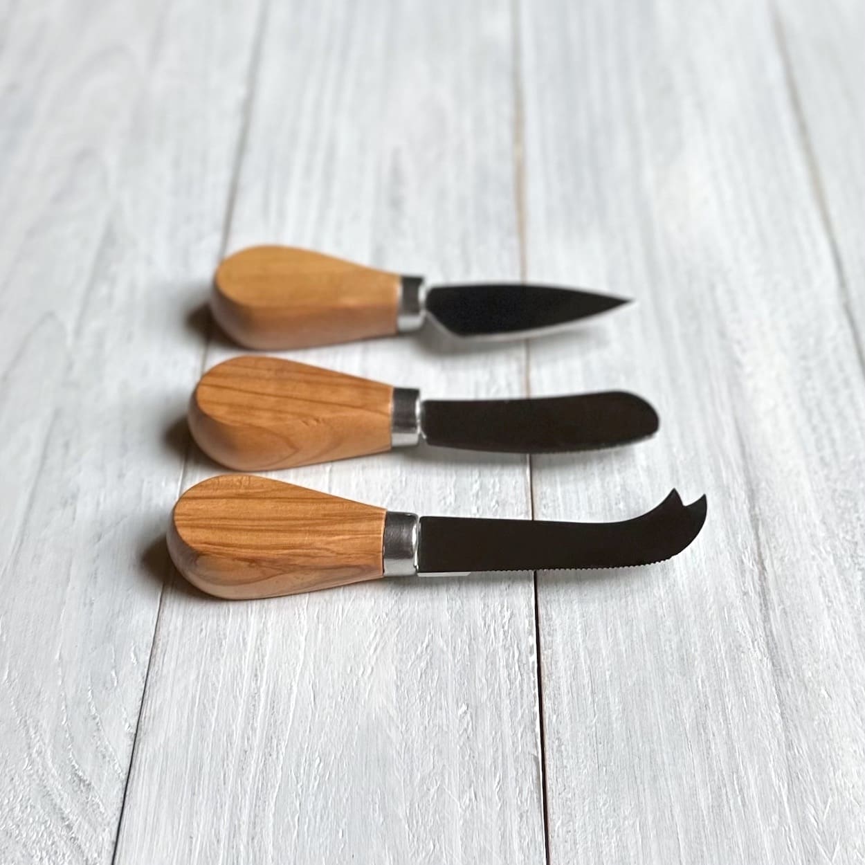 Trio of Mini Olive Wood Cheese Knives