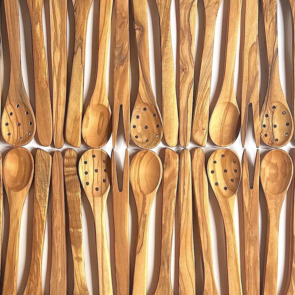 Olive Wood Condiment Serving Set