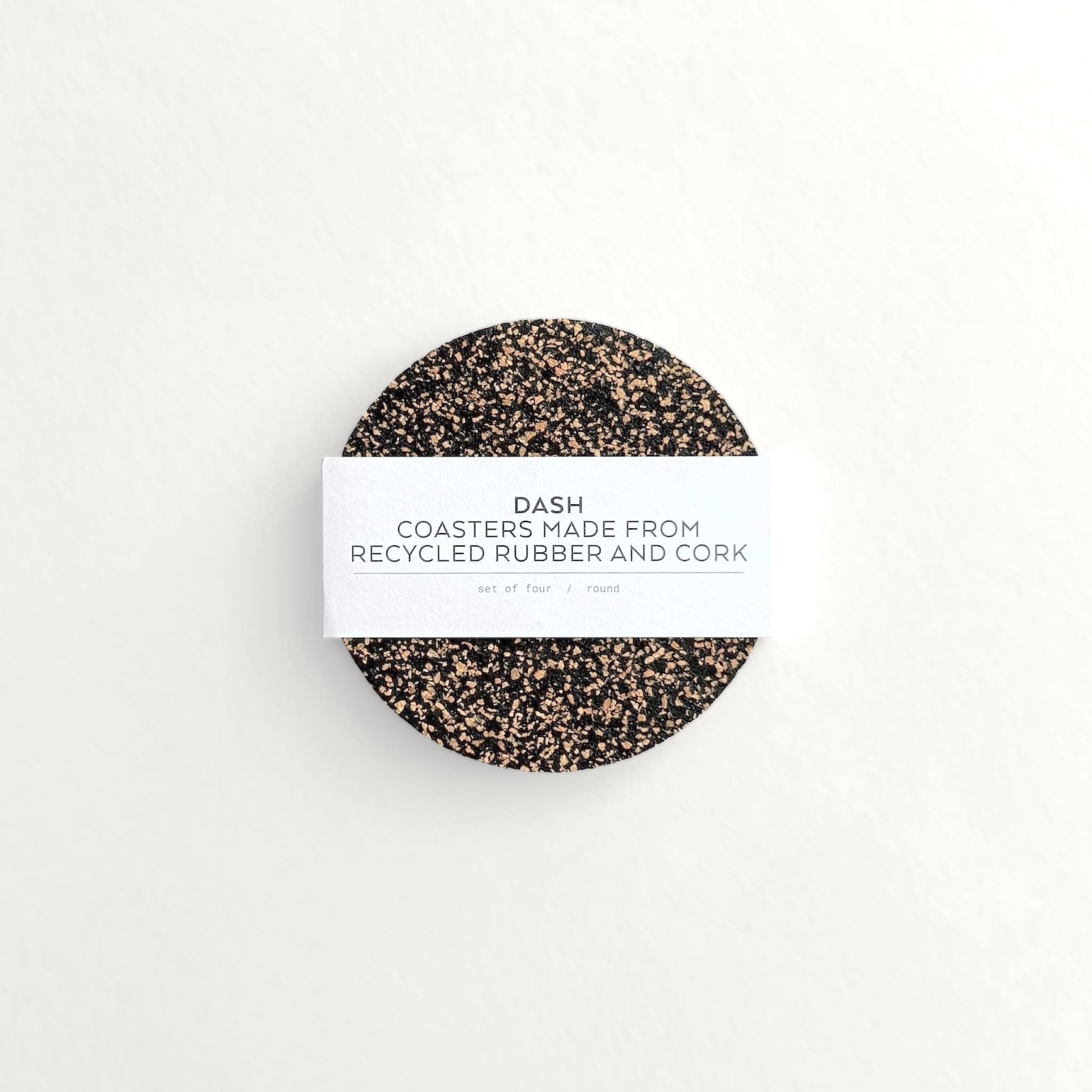 Round Cork and Recycled Rubber Coasters - Set of Four