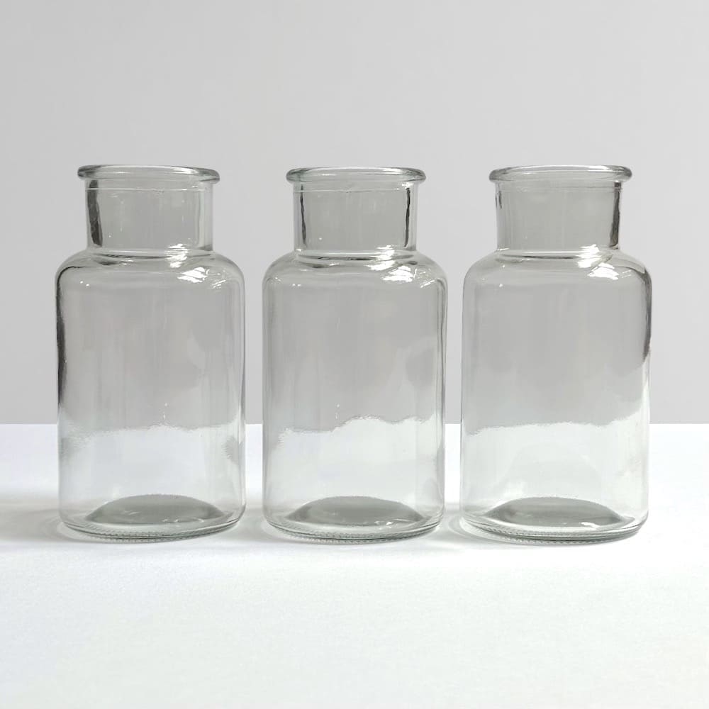Trio of Small Apothecary Jar Vases