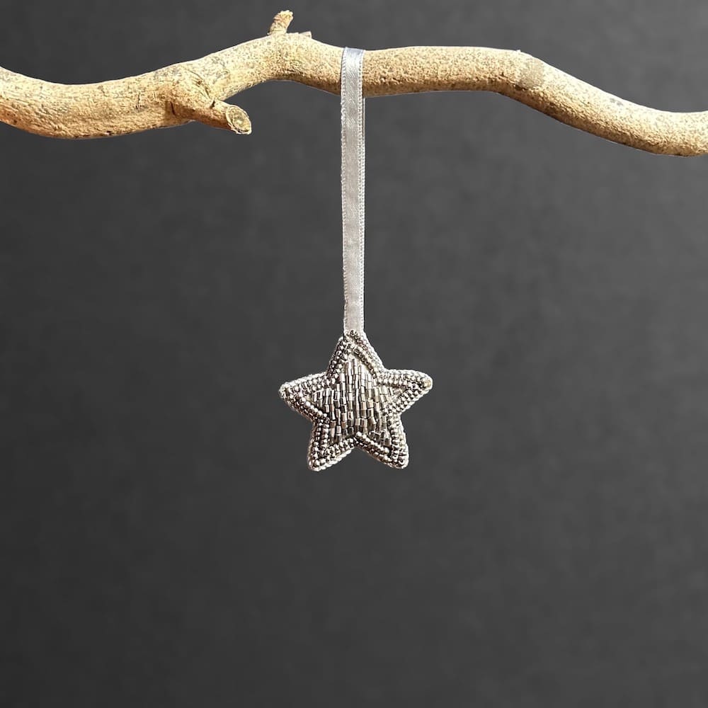 Small Silver Beaded Star