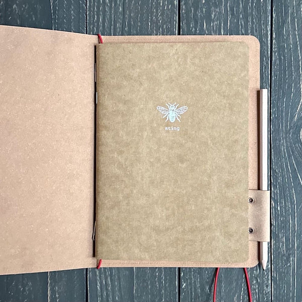 A5 Refillable Recycled Leather Covered Notebook - Sting In The Tail ...