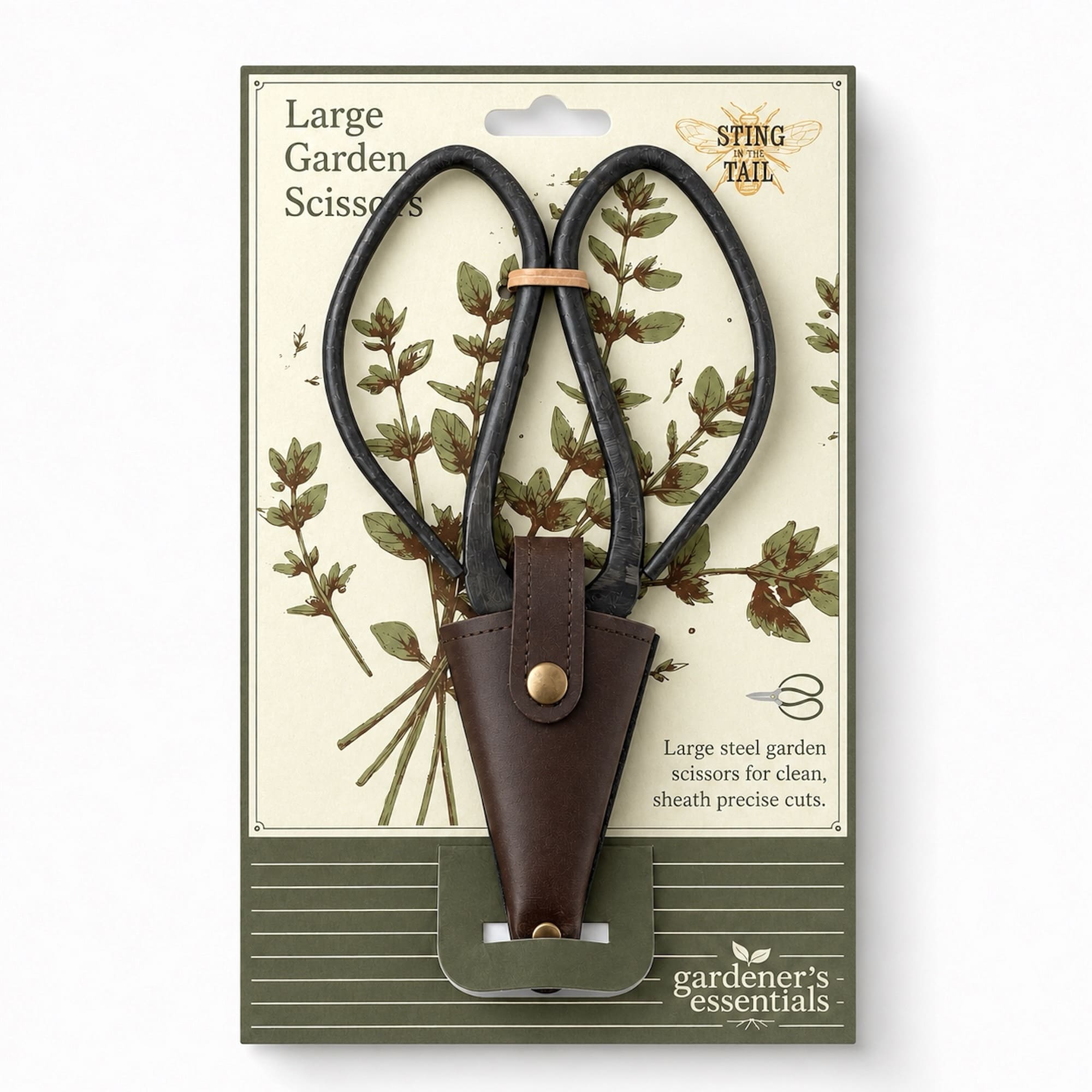 Gardeners Scissors with Vegan Leather Case