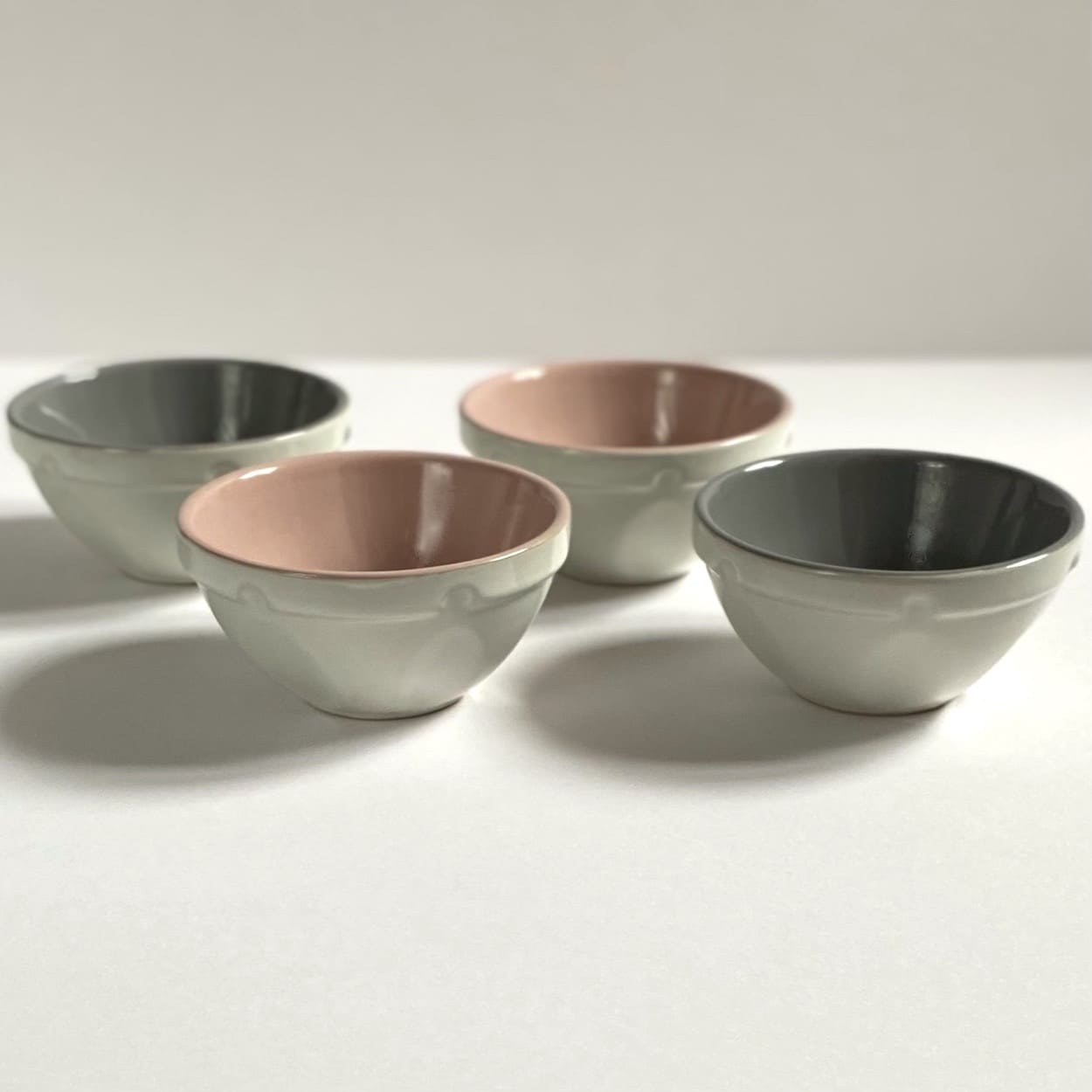 Four Stoneware Mini Prep Bowls