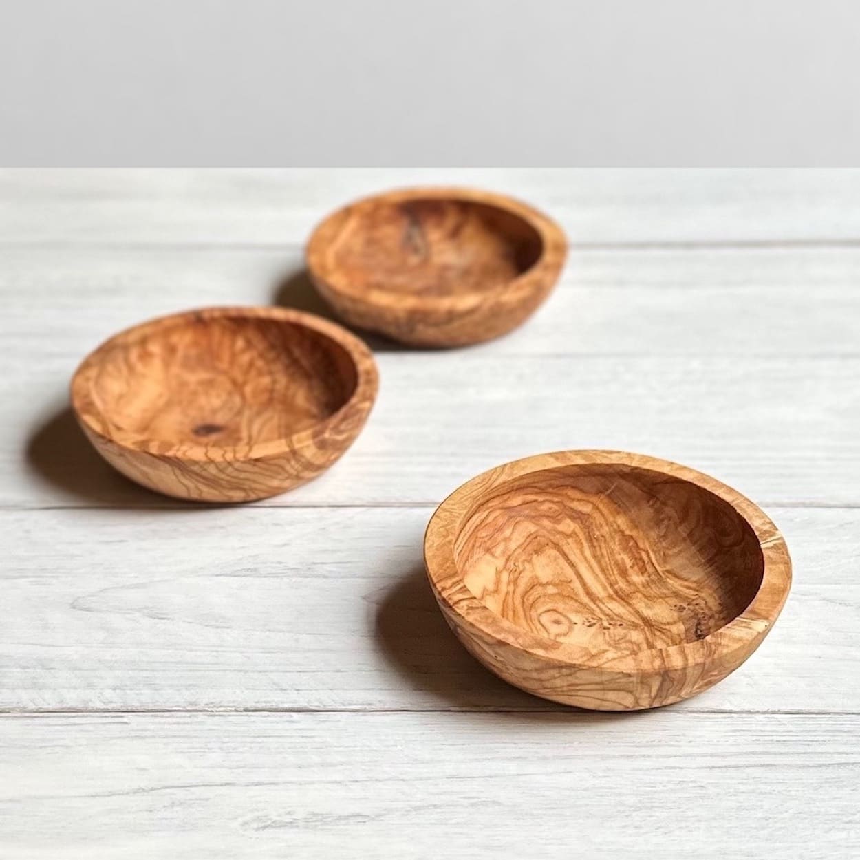 Trio of Mini Olive Wood Bowls