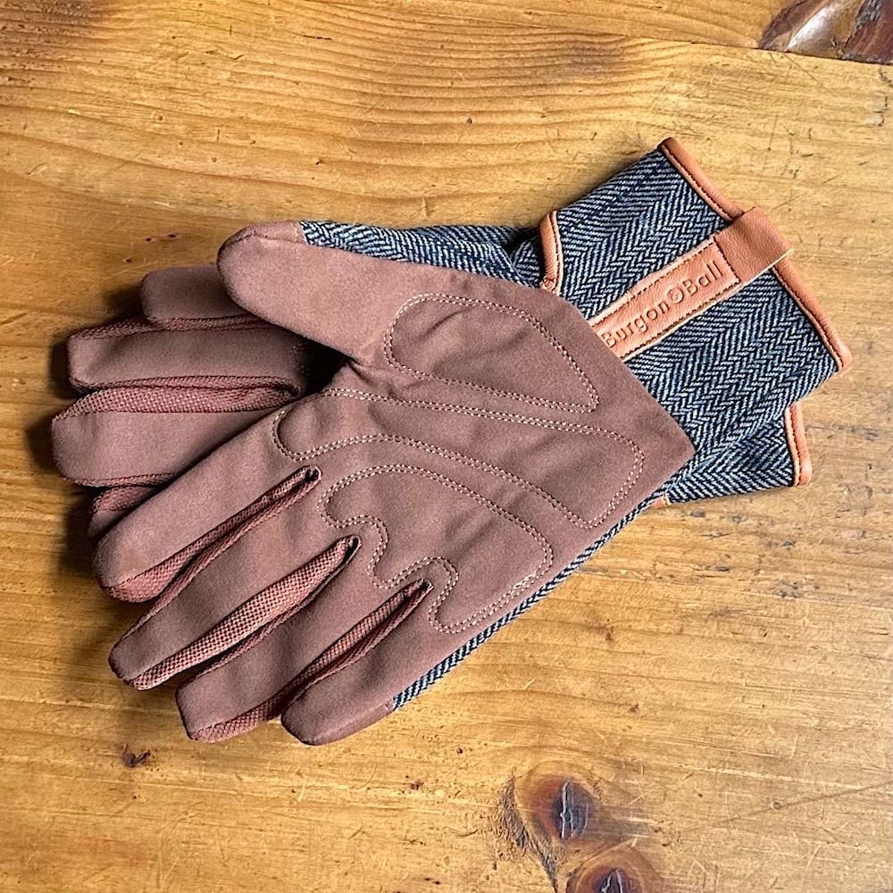 Grey Tweed Gardening Gloves