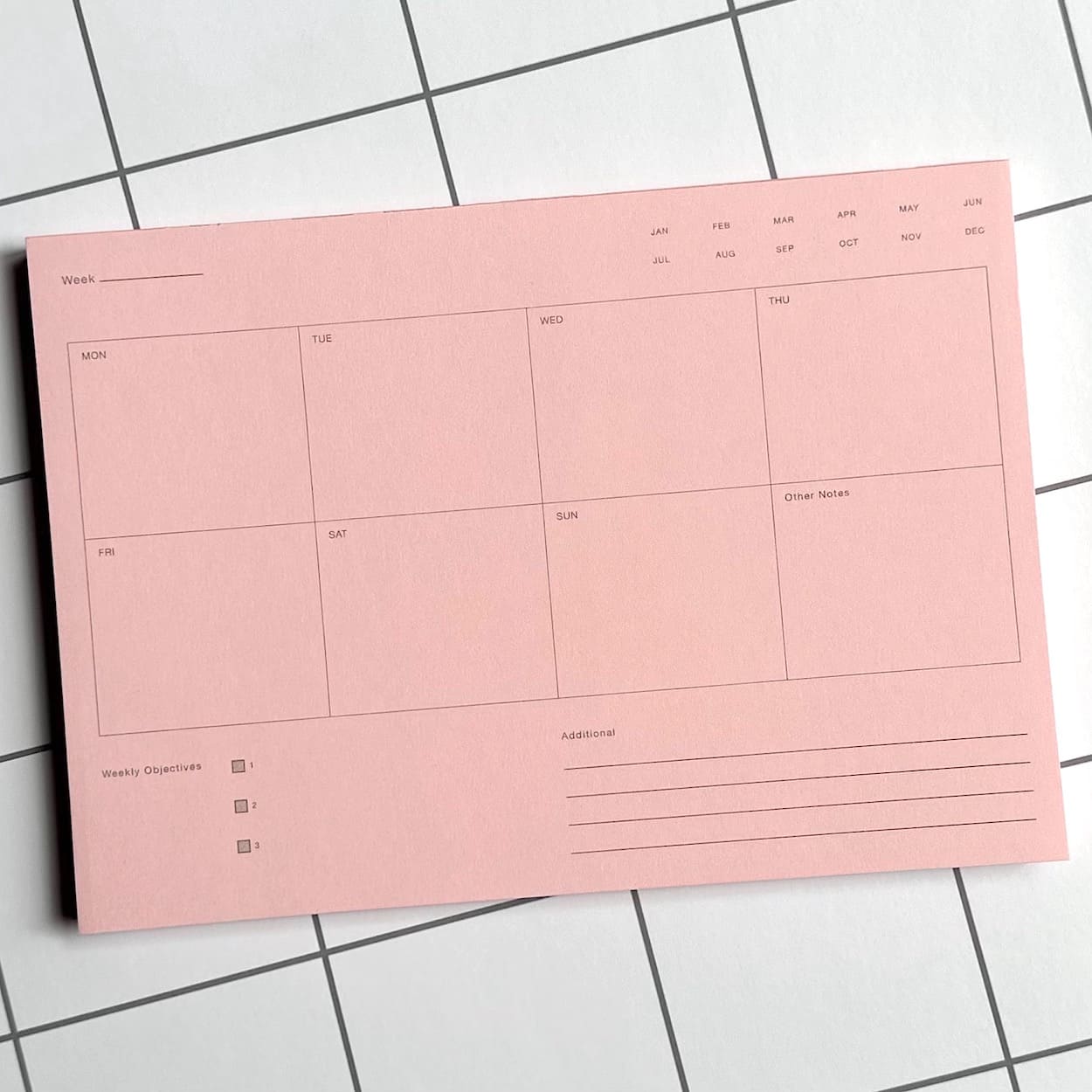 Weekly Notepad - Powder Pink
