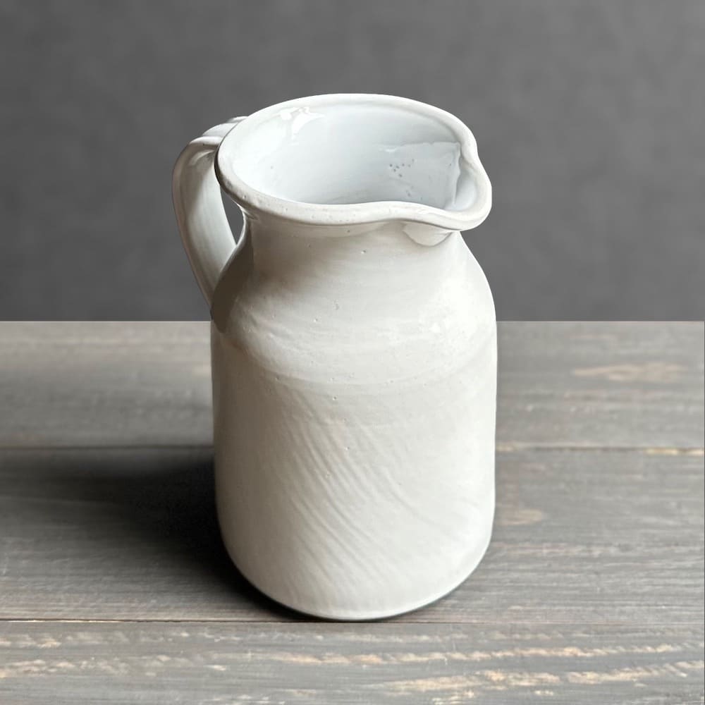 White Glazed Farmhouse Stoneware Jug - Small