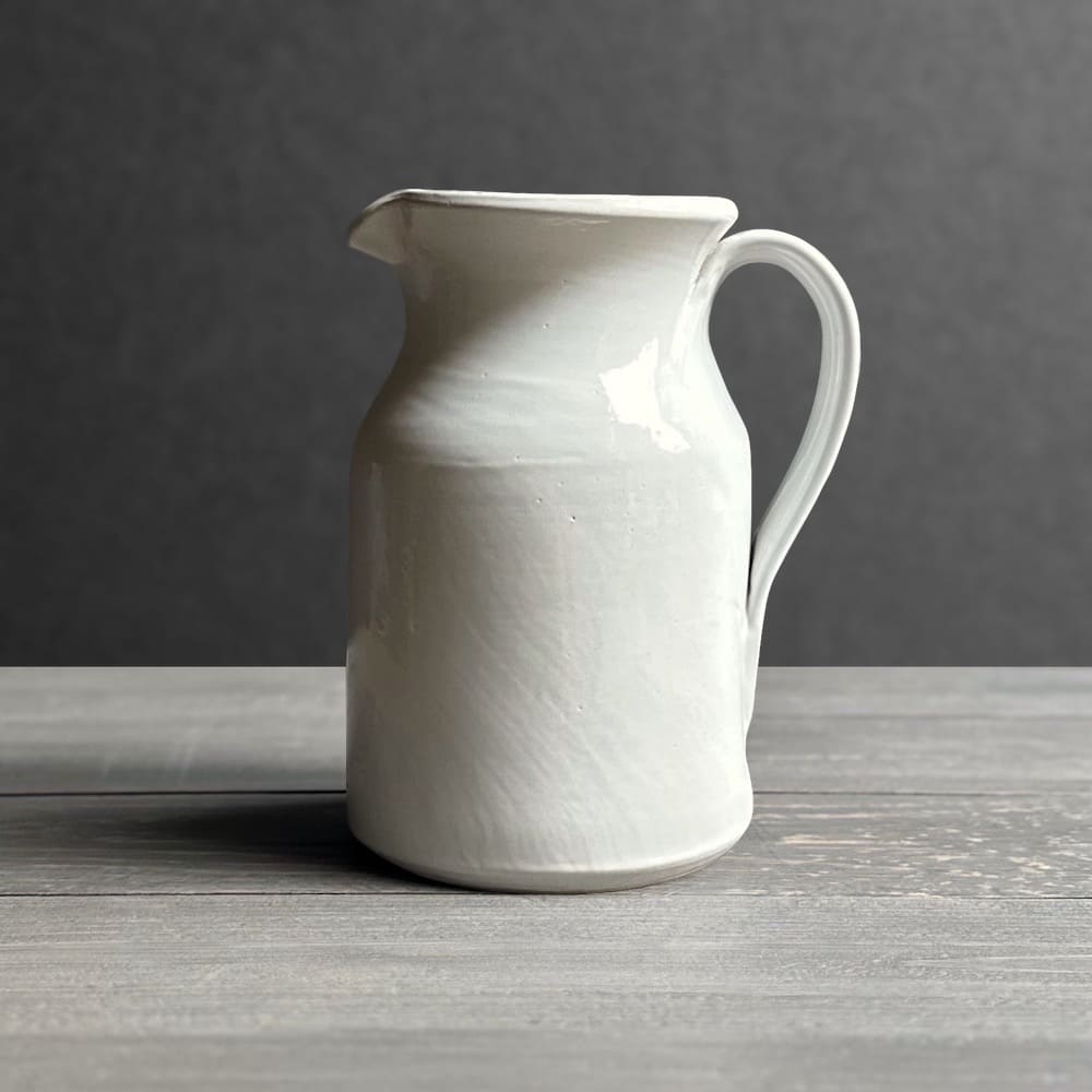 White Glazed Farmhouse Stoneware Jug - Small