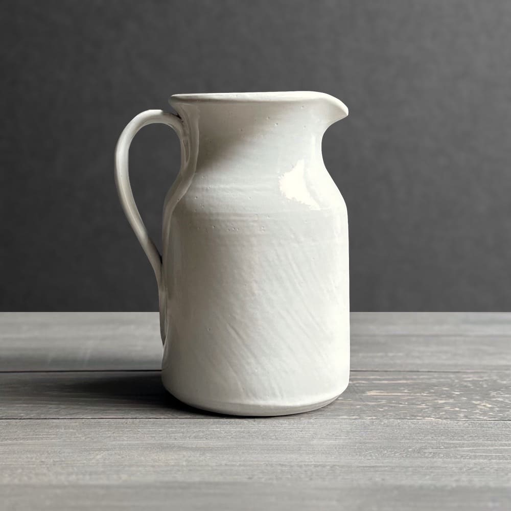 White Glazed Farmhouse Stoneware Jug - Small